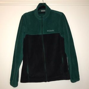 Columbia fleece jacket. Green and black